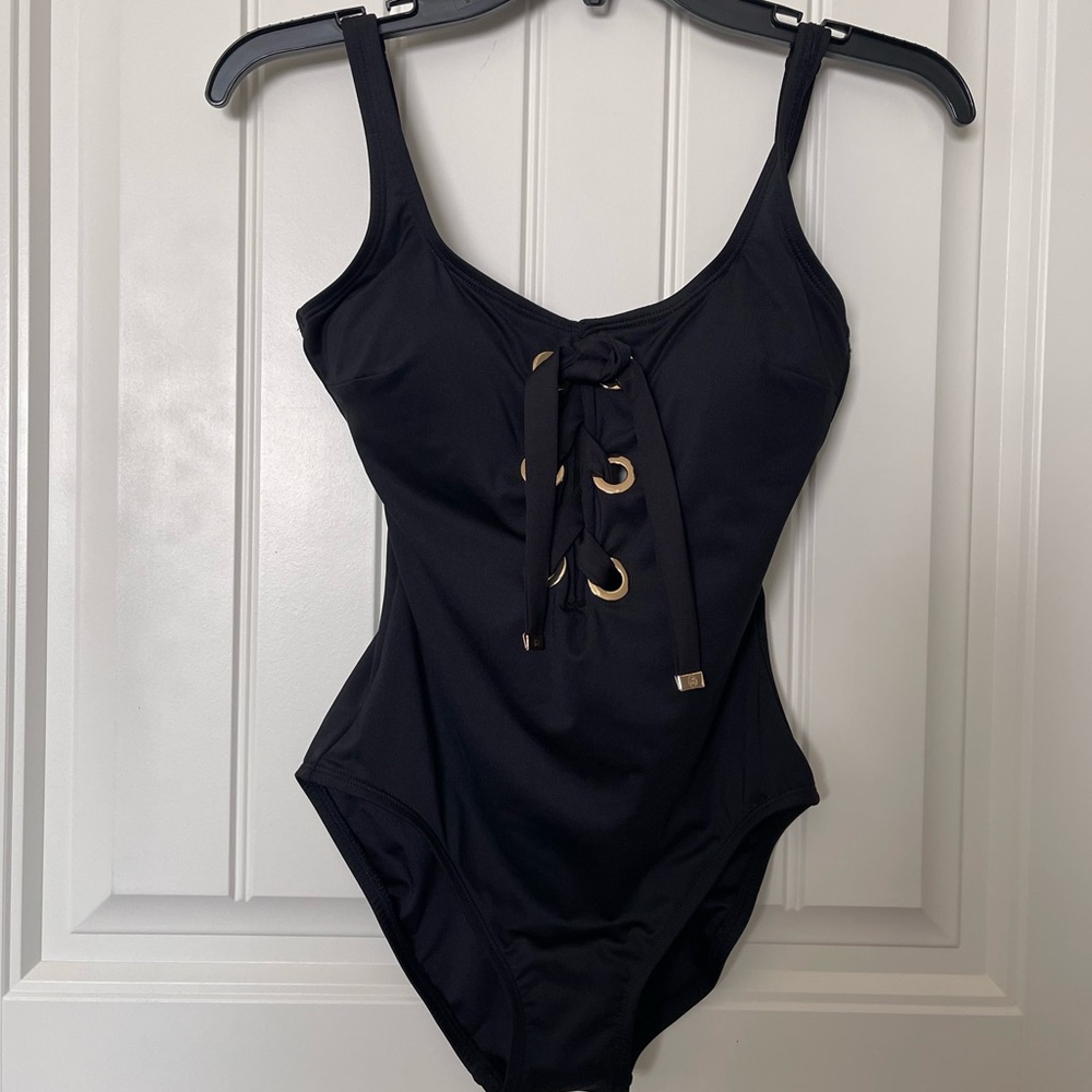 Michael Kors Black One Piece with Gold Accents
